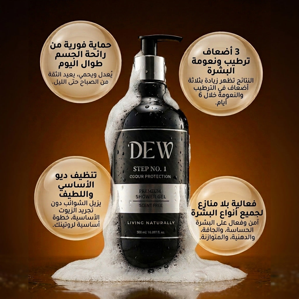 Premium Odour Protection Shower Gel - Scent Free 250-500ml